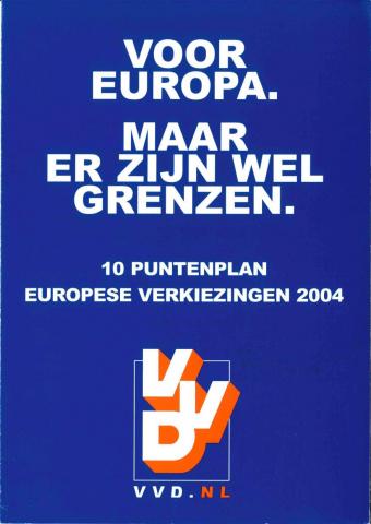 Voorkant VVD programma Europese verkiezingen 2004