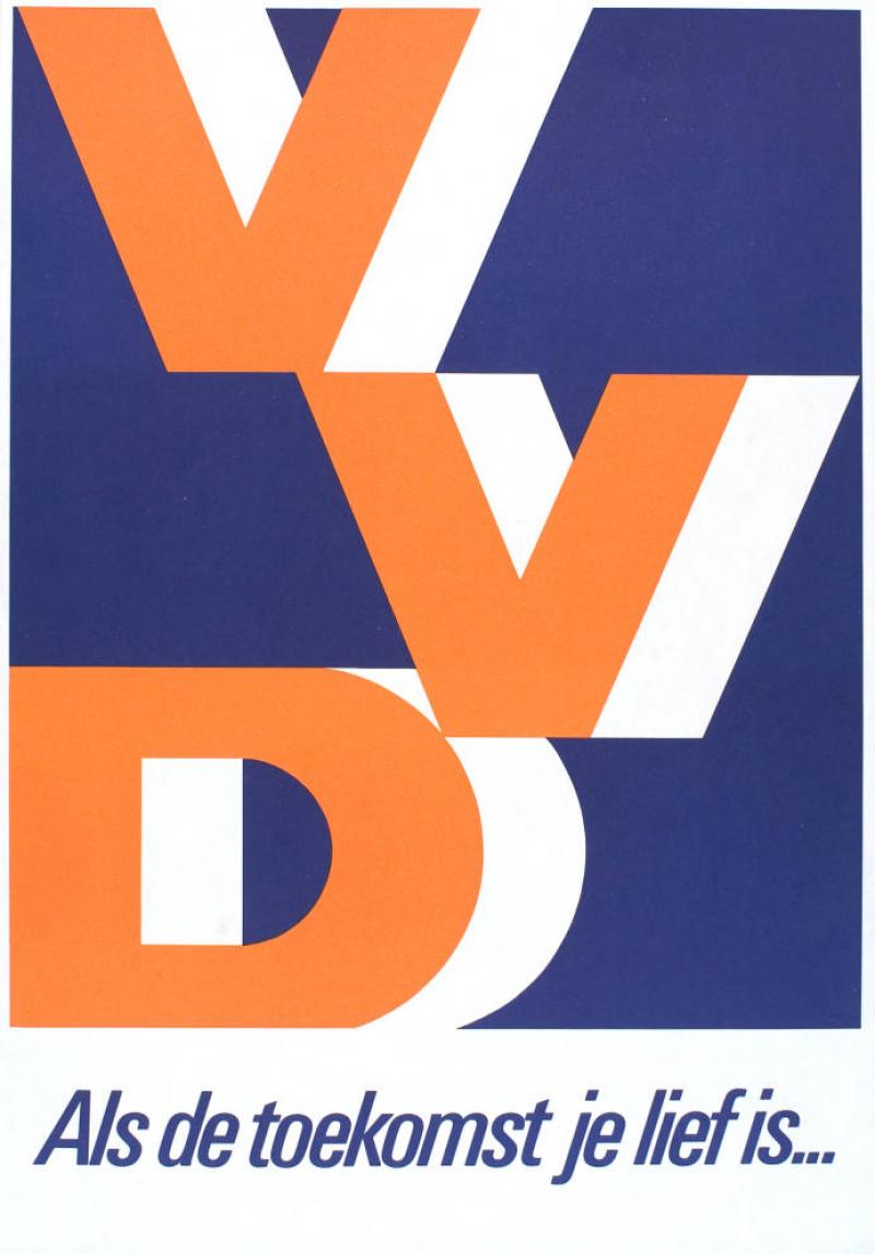 Verkiezingsaffiche VVD uit 1986.