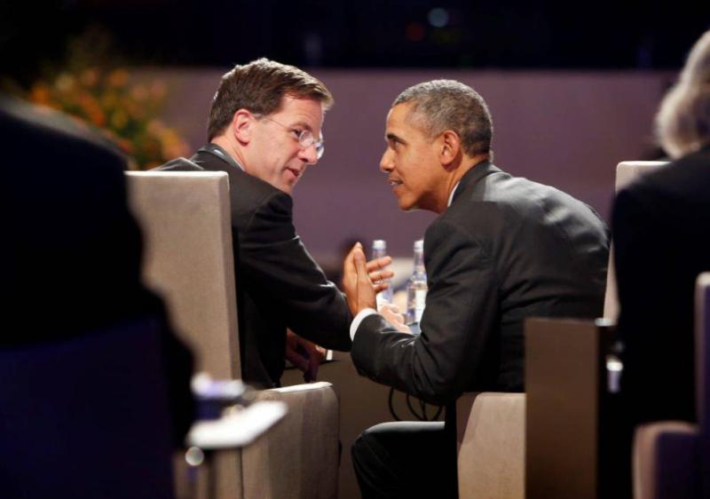 Mark Rutte met de Amerikaanse president Barack Obama in 2014